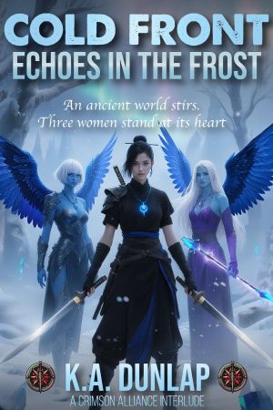 Cold Front: Echoes in the Frost stars Kimiko and Freija from the Crimson Alliance Universe written by K.A. Dunlap (aka, Kevin A Dunlap). Also starring in this interlude / interquel is Frigid.
