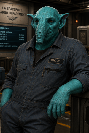 Siggy - the communications office and cargo officer in Adrian's Origin story.